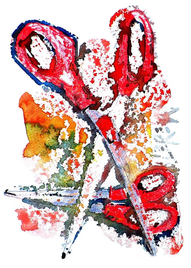 Scissor Fun Painting by Larry Lerew Fine Art America