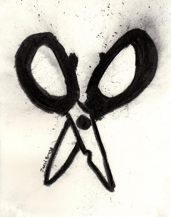 Scissors in Black Drawing by Janel Bragg - Fine Art America