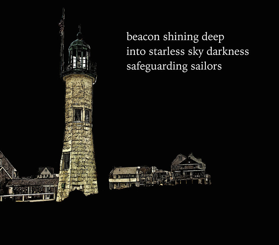 Scituate Lighthouse Photo Art In Dark Haiku Photograph by Constantine Gregory