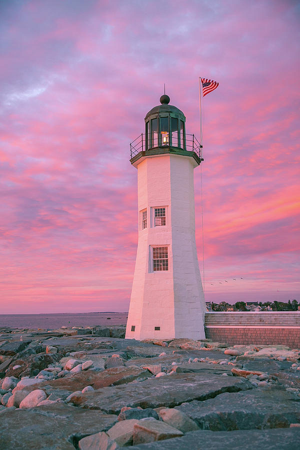 Pink Morning at Scituate Lighthouse Photograph by Ann-Marie Rollo