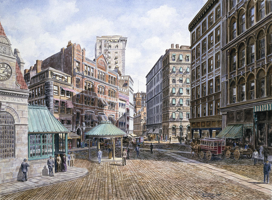 Boston Painting - Scolray Sq., Ca. 1898 by Stanton Manolakas