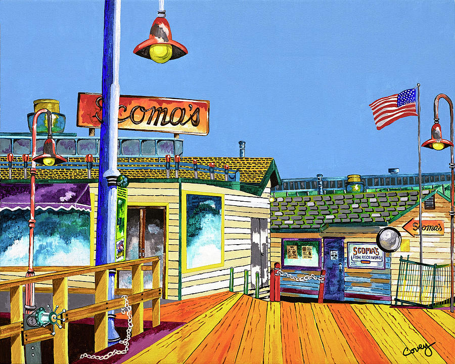 San Francisco Painting - Scomas at Fishermans Wharf by Donna Covey