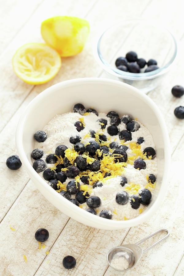 Scone Mix With Blueberries And Lemon Zest Photograph by Jane Saunders