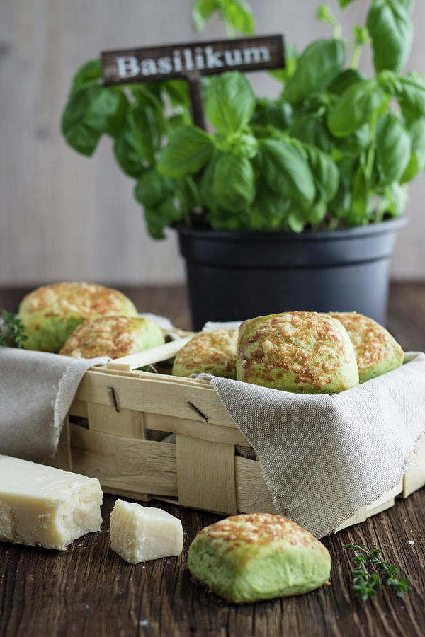 Scones With Basil, Thyme And Parmesan Photograph by Tamara Staab