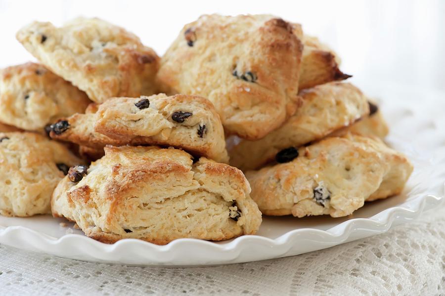 Scones With Raisins For Tea Photograph by Framed Cooks Photography