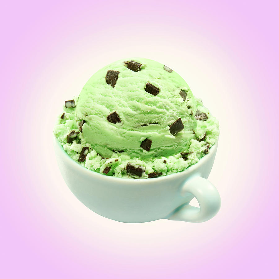 Scoop Of Mint Chocolate Chip Ice Cream Photograph by Annabelle Breakey