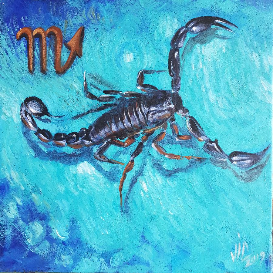 Scorpio Zodiac Sign by Vali Irina Ciobanh Painting by Vali Irina Ciobanu