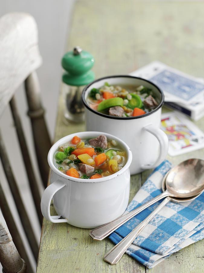 Scotch Broth vegetable Soup With Lamb Photograph by Gareth Morgans