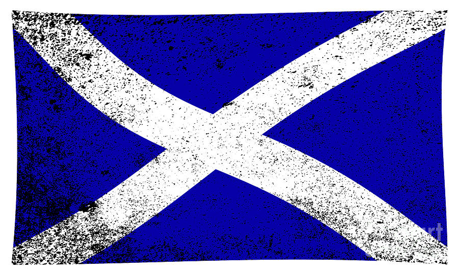 Scotish Waving Flag Grunge Digital Art by Bigalbaloo Stock - Fine Art ...