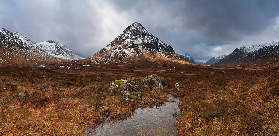 Scenic Photograph - Scotland Glencoe Dramatic Sunlight by Fotovoyager Scenic Photograph - Scotland Glencoe Dramatic Sunlight by Fotovoyager