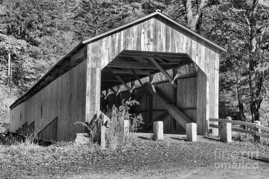 Scott Covered Bridge Black And White Photograph by Adam Jewell