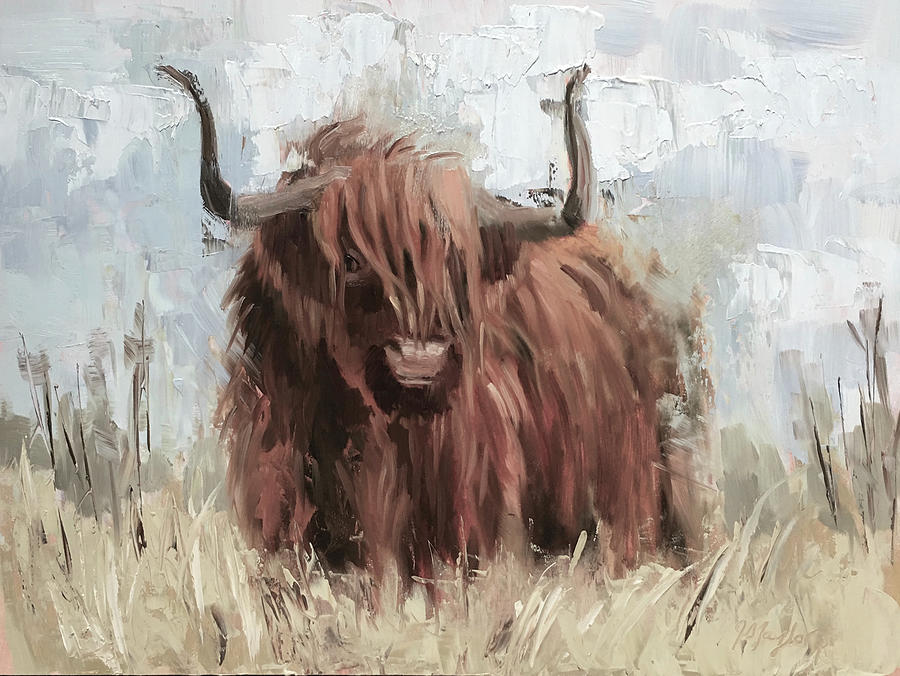 Cow Painting - Scottish Highland Bull B by Jennifer Stottle Taylor