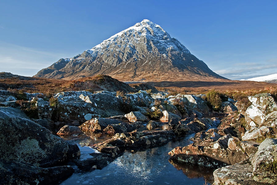 Scottish Mountain In Winter Photograph by Alan Cosh