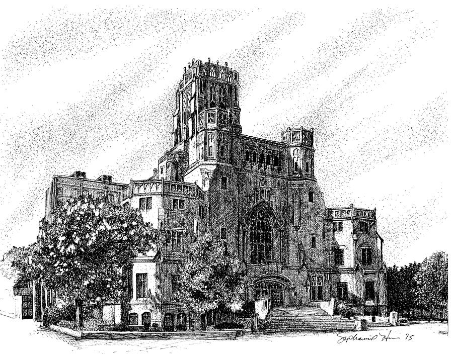 Scottish Rite Cathedral, Indianapolis, Indiana Drawing by Stephanie Huber