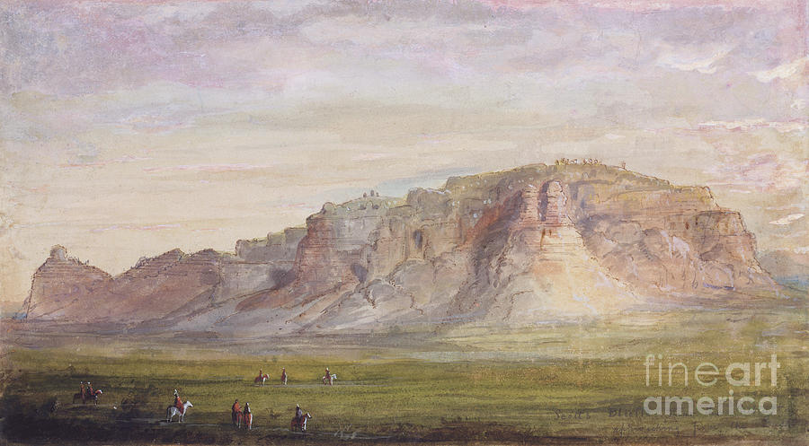 Scotts Bluff Near The Nebraska Painting by Alfred Jacob Miller