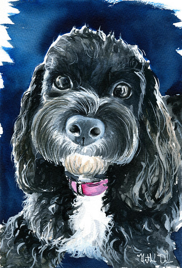 Scout - Cavoodle Dog Painting Painting by Dora Hathazi Mendes