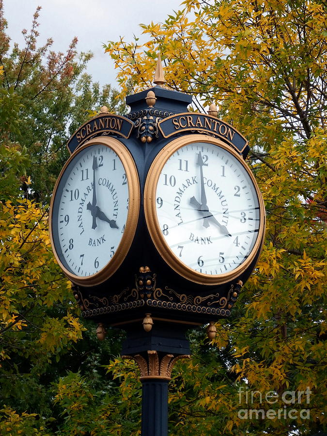 Scranton Landmark Street Clock Photograph by Janine Riley