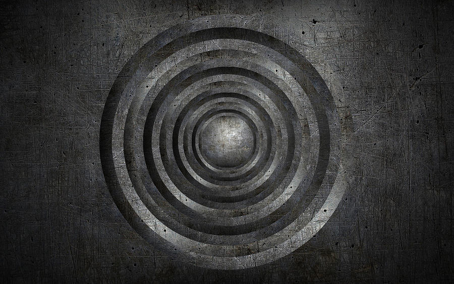 Scratched Metal Circles Digital Art