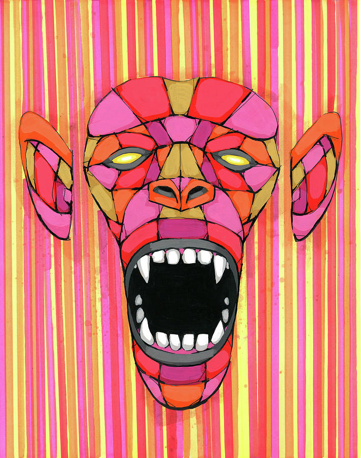 Monkey Painting - Scream Thru The Spectrum by Ric Stultz