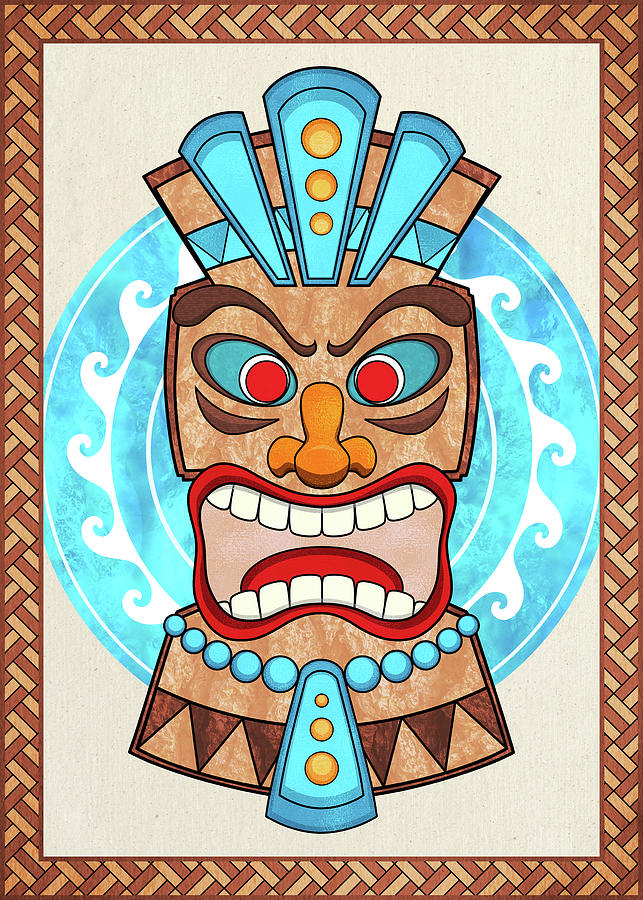 Screaming Tiki Head Digital Art by Debi Dalio