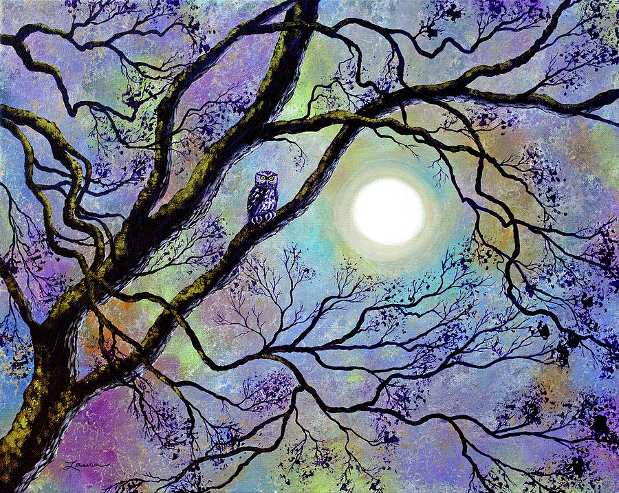 Screech Owl in White Oak Tree by Laura Iverson Screech Owl in White Oak Tree by Laura Iverson