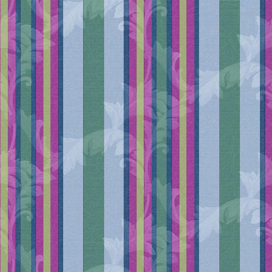 Pattern Digital Art - Scroll Stripe Periwinkle by Bill Jackson Pattern Digital Art - Scroll Stripe Periwinkle by Bill Jackson