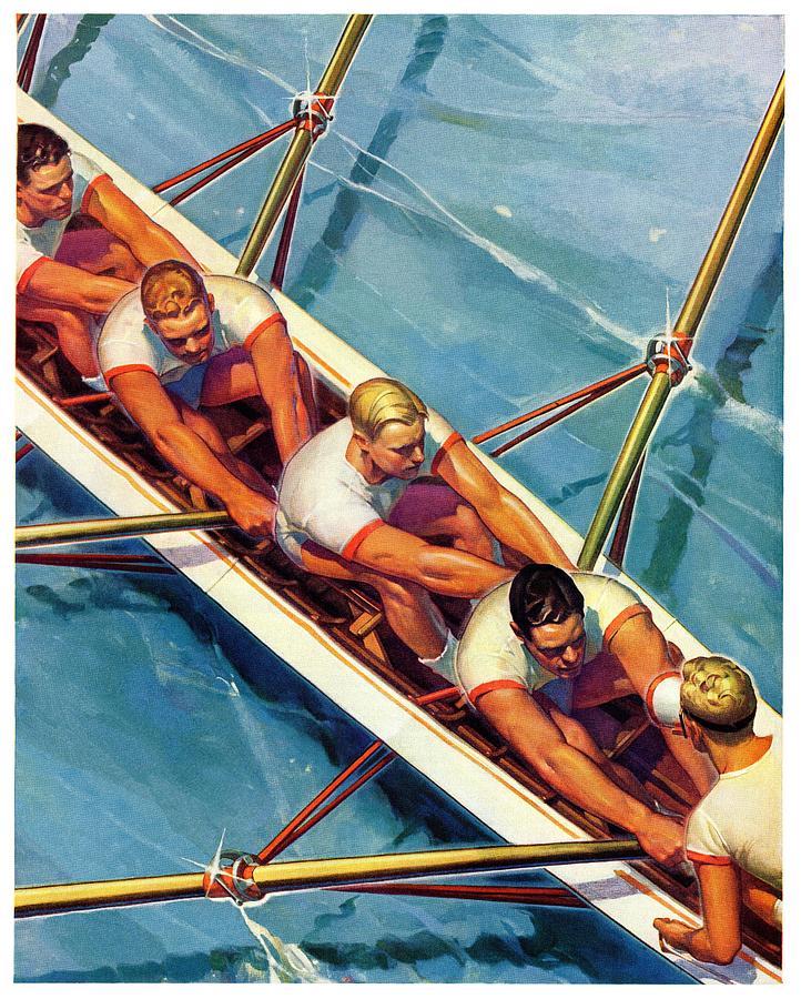Scullers Drawing by Michael Dolas