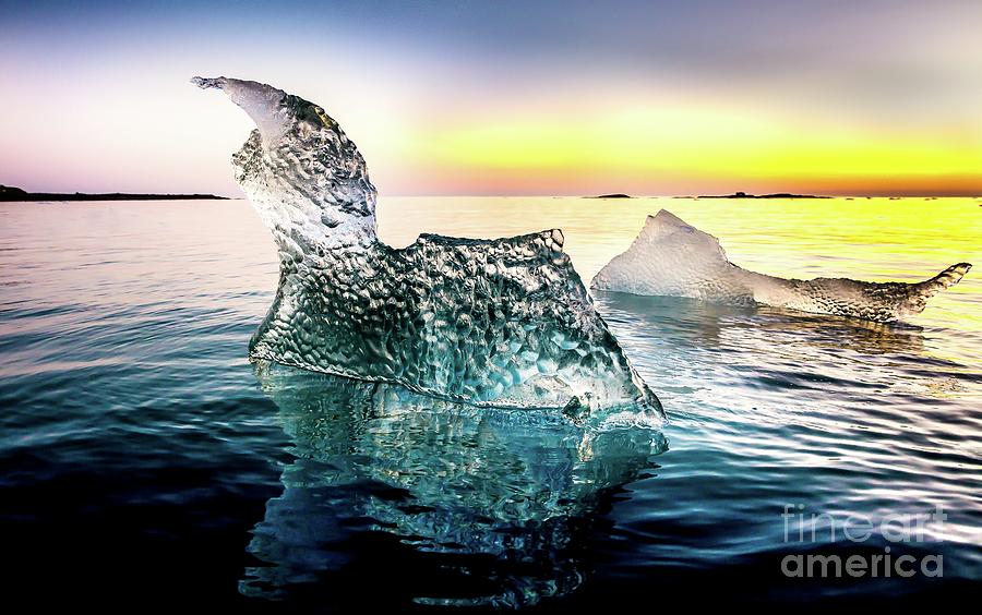 Nature Photograph - Sculpted Ice Floes At Sunrise by Peter J. Raymond/science Photo Library