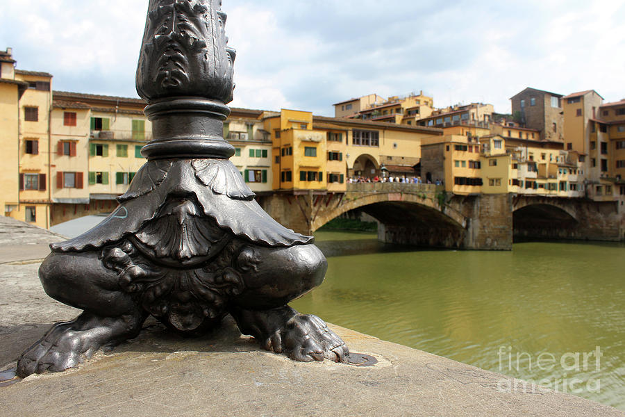 Florence Italy view of Ponte Vecchio over the Arno river Photograph by Adam Long