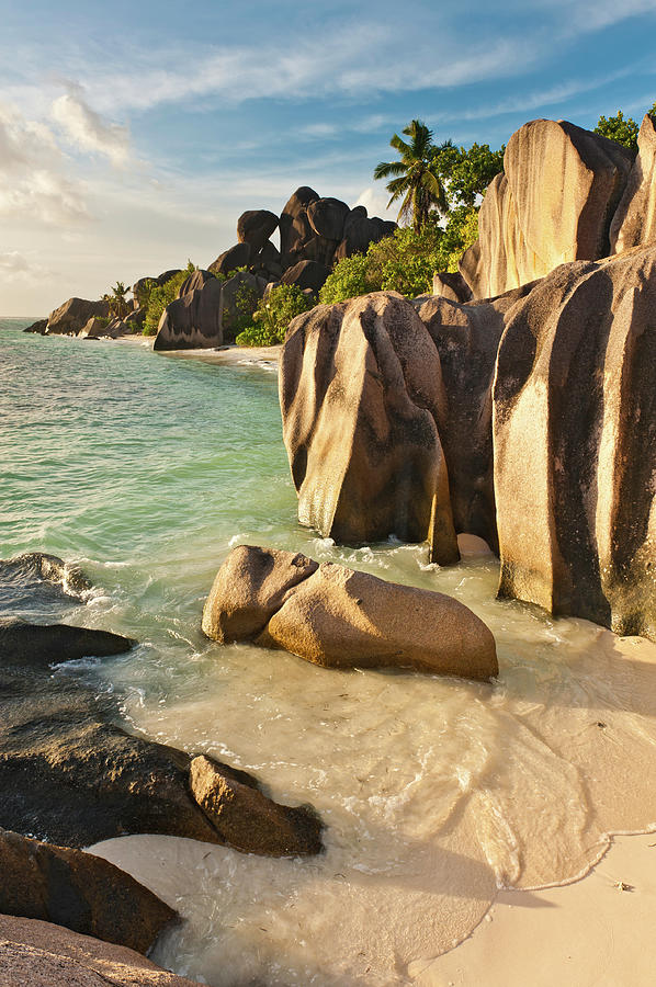 Sculpted Rocks Lagoon Beach And Palm Photograph by Fotovoyager