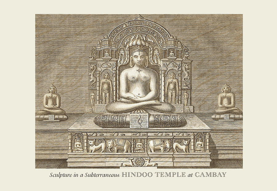 Sculpture in a Hindu Temple Painting by Baron de Montalemert