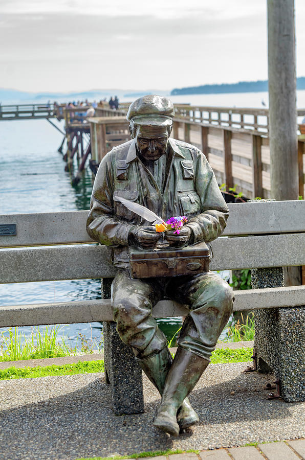 Sculpture Of A Sailor Near The Sidney Pier. Photograph
