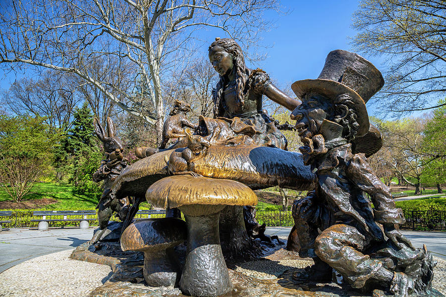 Central Park Digital Art - Sculptures, Central Park, Nyc by Lumiere