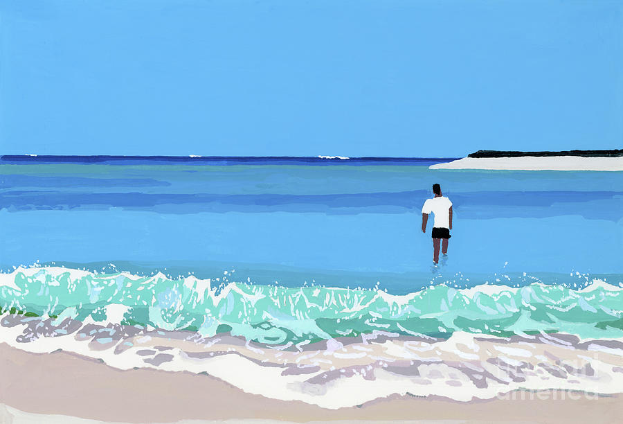 Sea And Man Painting by Hiroyuki Izutsu