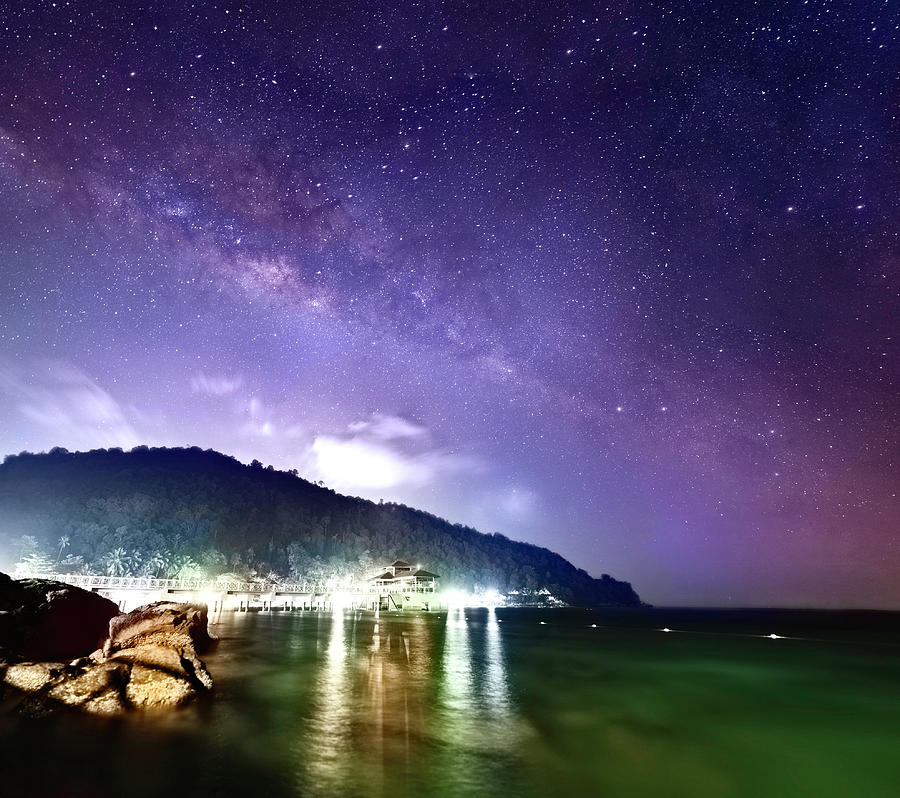 Sea And Night Sky Photograph by Itsskin