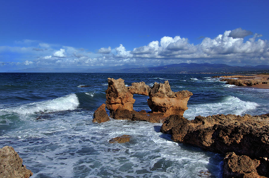 Sea And Rocks, Kyparissia Photograph by K. Kalomiris