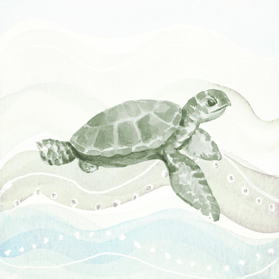 Sea Animal In Waves II Painting by Lanie Loreth Sea Animal In Waves II Painting by Lanie Loreth