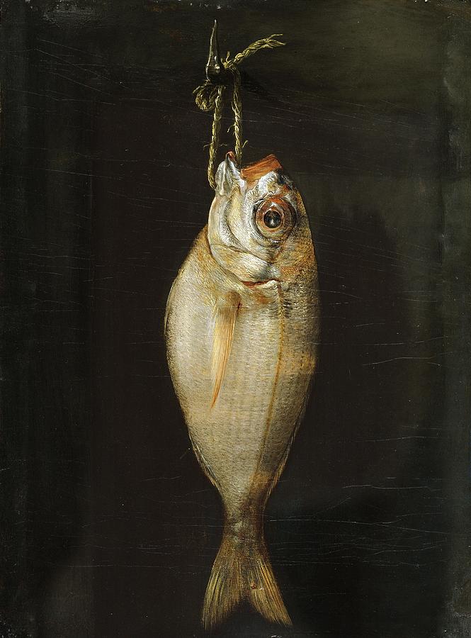 Sea Bream, Late 18th century - Early 19th century, Spanish School, Oil on ... Painting by Bartolome Montalvo -1769-1846-