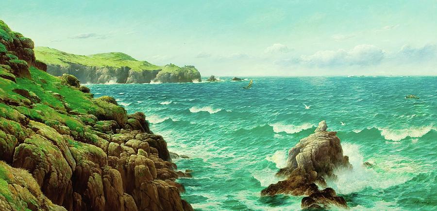 Sea Cliffs Painting by David James - Fine Art America