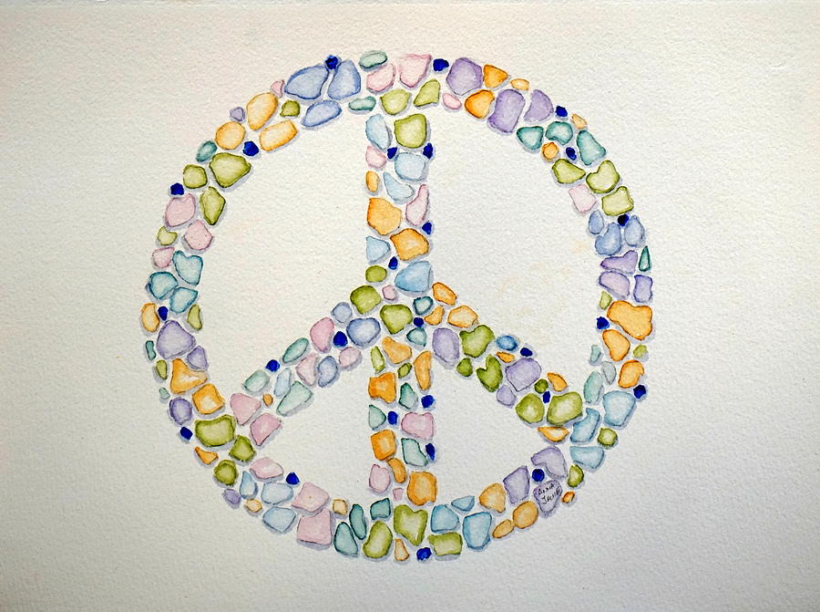 Sea Glass Peace Symbol by Anna Jacke Sea Glass Peace Symbol by Anna Jacke