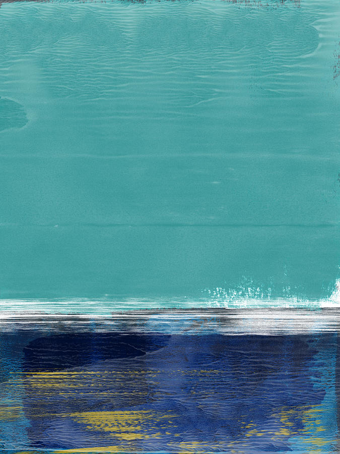 Sea Glass Sky Abstract Study Painting by Naxart Studio