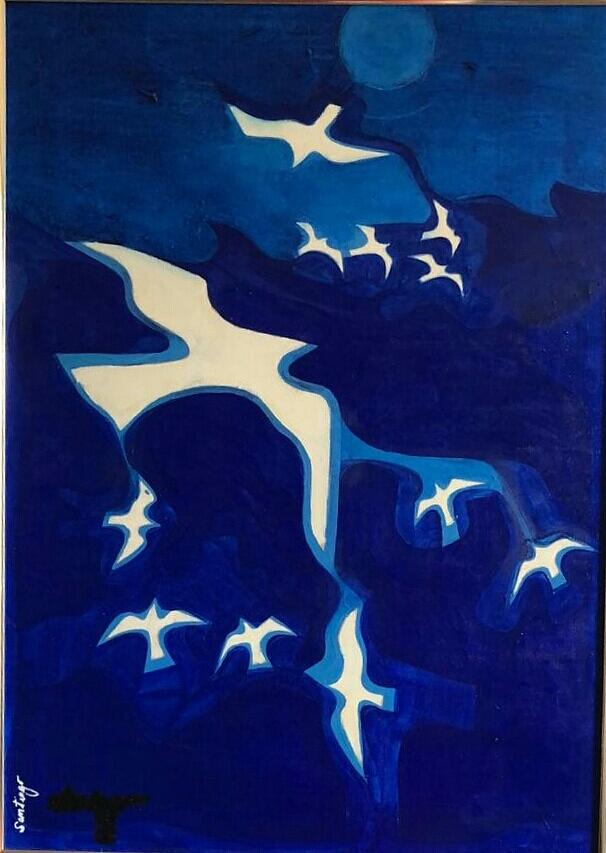 Sea Gulls  Painting by Adalardo Nunciato  Santiago