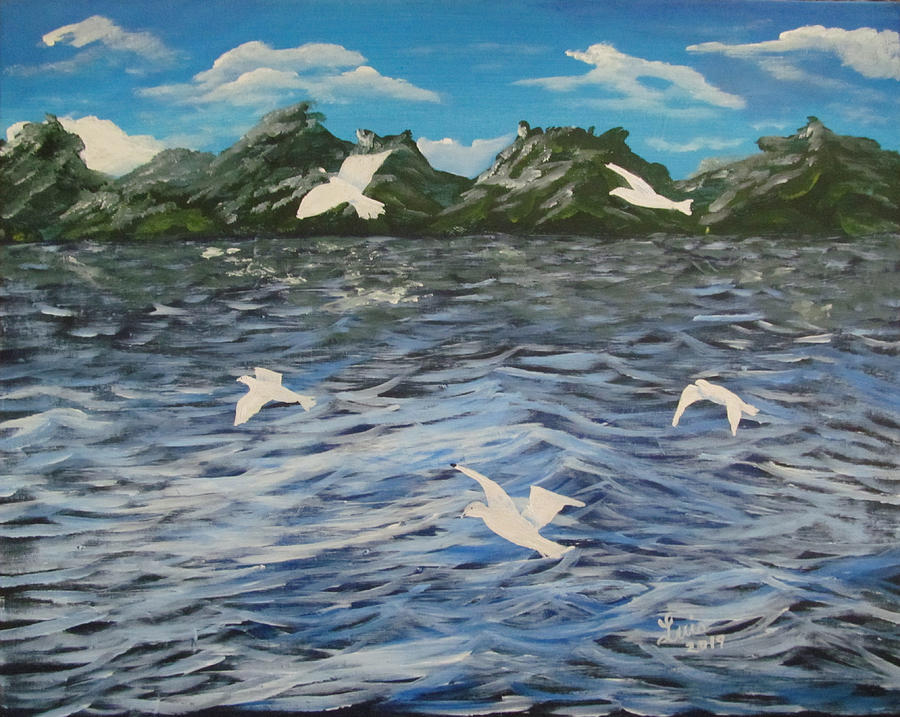 Sea Gulls In Their Niche Painting by Luis F Rodriguez