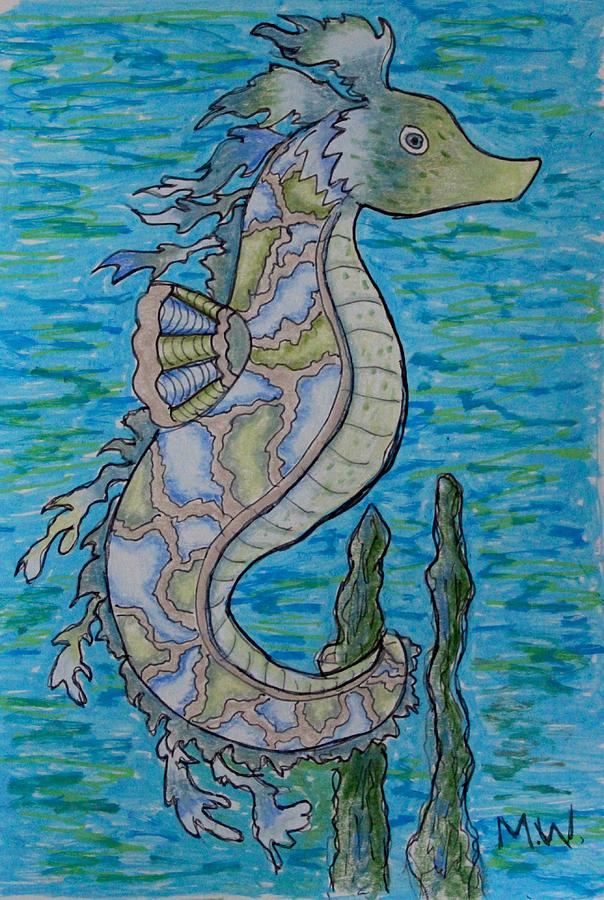 Sea horse 8 Drawing by Megan Walsh
