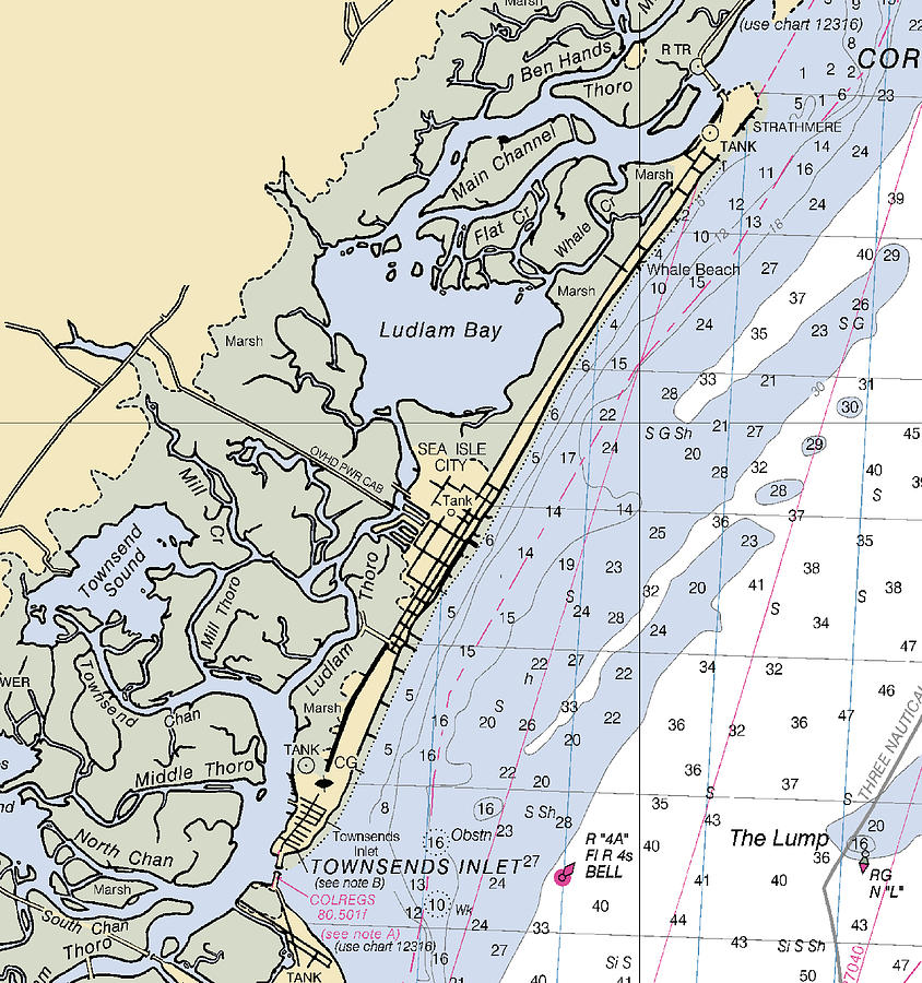 Sea Isle Citynew Jersey Nautical Chart Mixed Media by Sea Koast Fine