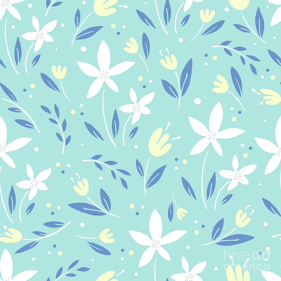 Sea Kiss Floral Blue Summer Flowers Pattern Photograph by Sharon Mau