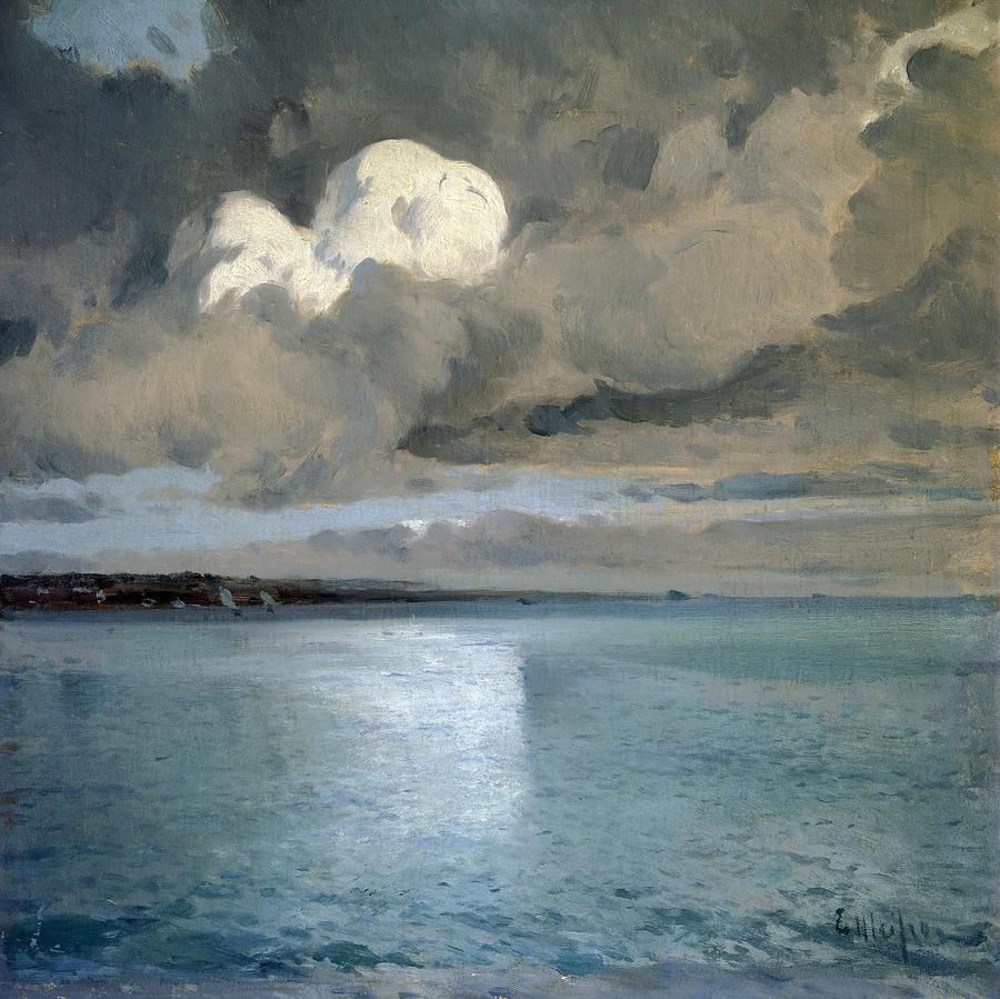 Sea Landscape Of Cadaques -marina De Cadaques- - Oil On Table - 70x71 Cm. Painting by Eliseu Meifren -1859-1940-