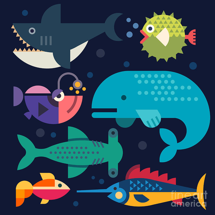 Specie Digital Art - Sea Life Big Fish Whale Shark by Beresnev Specie Digital Art - Sea Life Big Fish Whale Shark by Beresnev