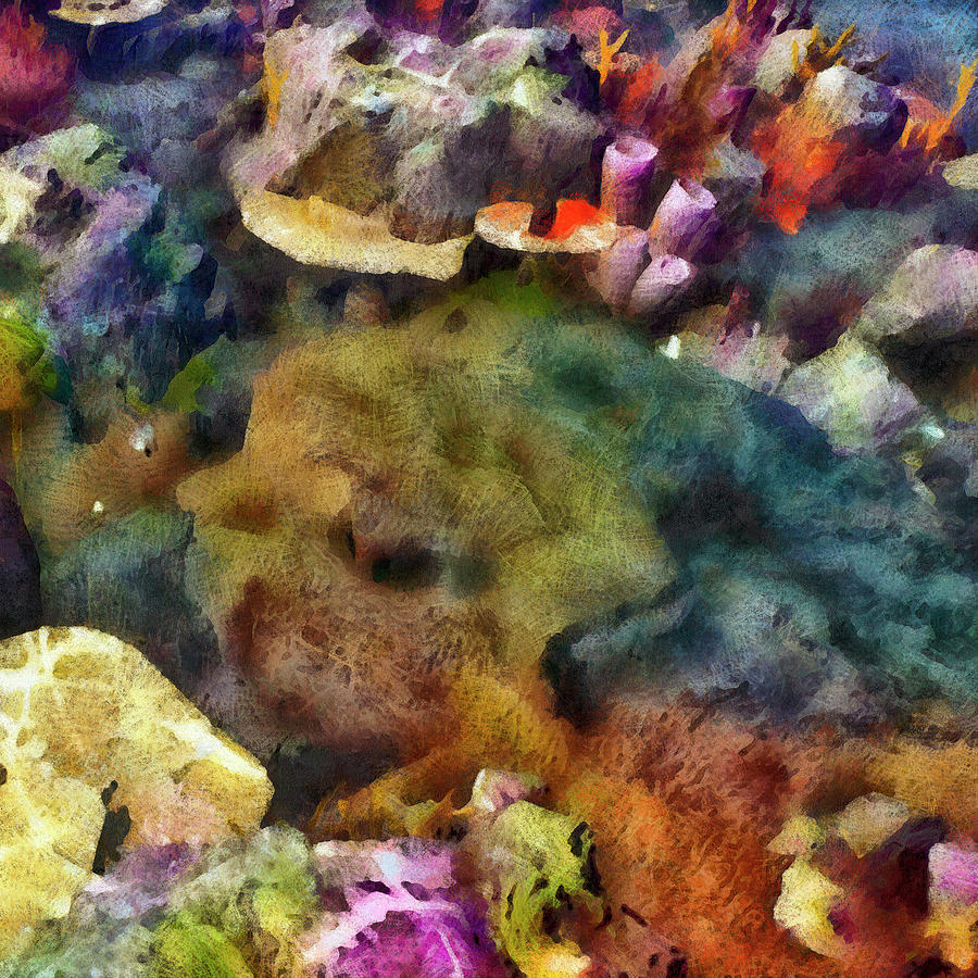 Sea Life Iv Painting by Alonzo Saunders