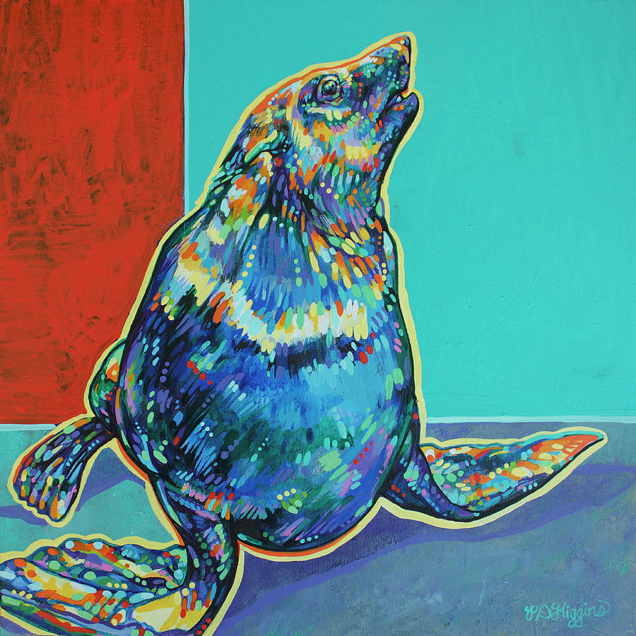 Sea Lion Painting by Derrick Higgins